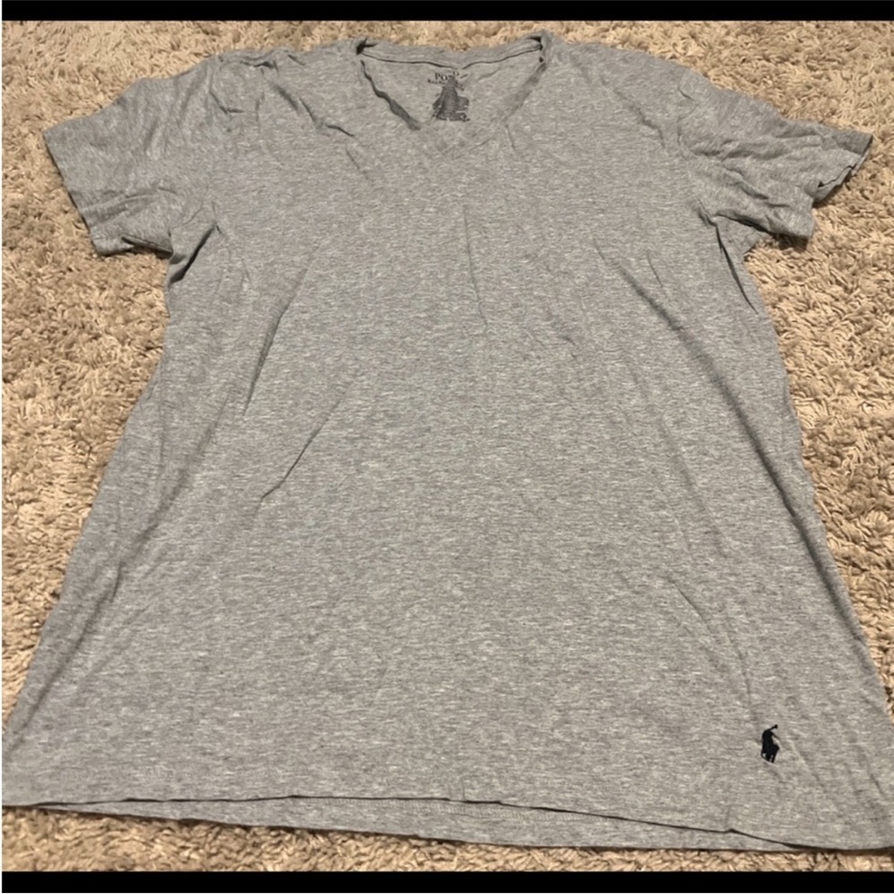 Polo by Ralph Lauren Heather Gray V-Neck Tee